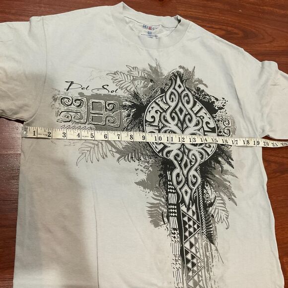 Del Sol Tribal Color Changing Graphic T-Shirt Gray Cotton Tee Men’s Medium - Picture 8 of 9